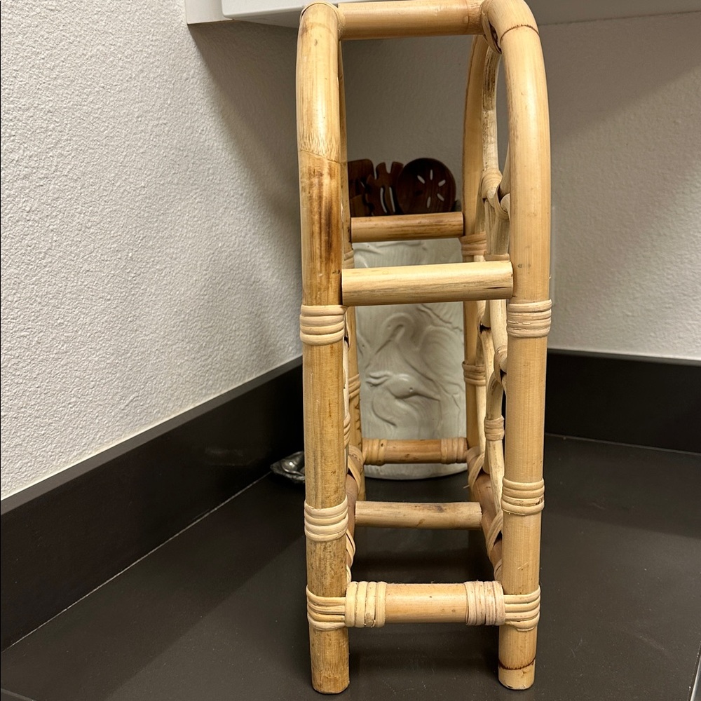 Bamboo & Rattan Arch Shaped Wine Rack - Picture 2 of 4
